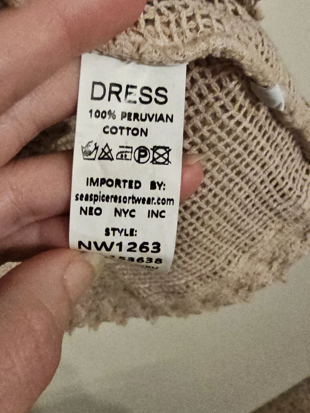 Women's Crochet Swim Coverup Tunic - Cream